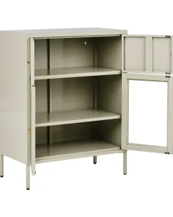Glas vitrineskab ESHOLT Metal 80 cm Lys Beige