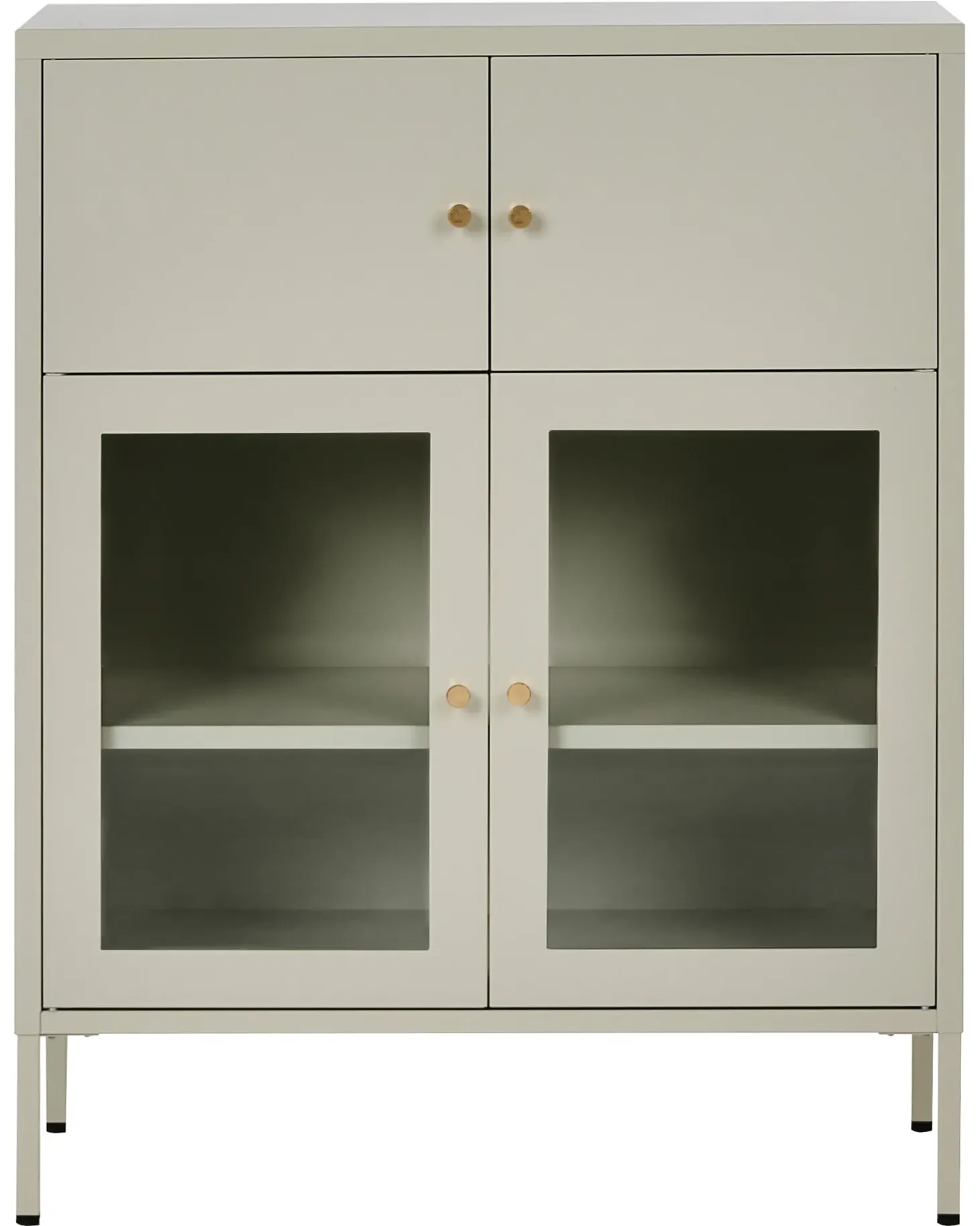 Glas vitrineskab ESHOLT Metal 80 cm Lys Beige