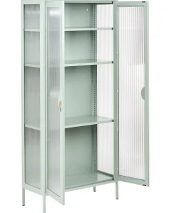 Glas vitrineskab GLEORA Metal Mintgrøn