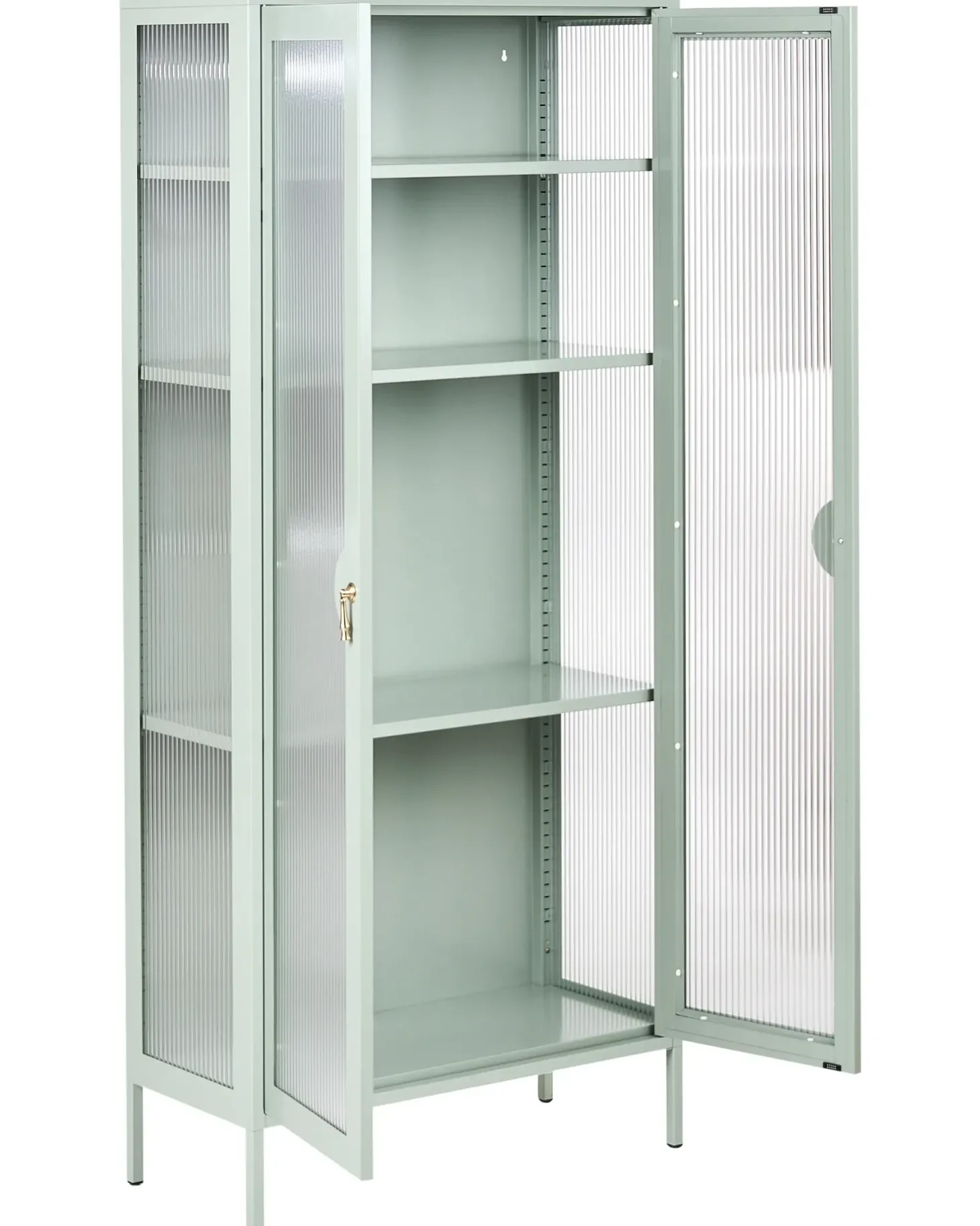 Glas vitrineskab GLEORA Metal Mintgrøn