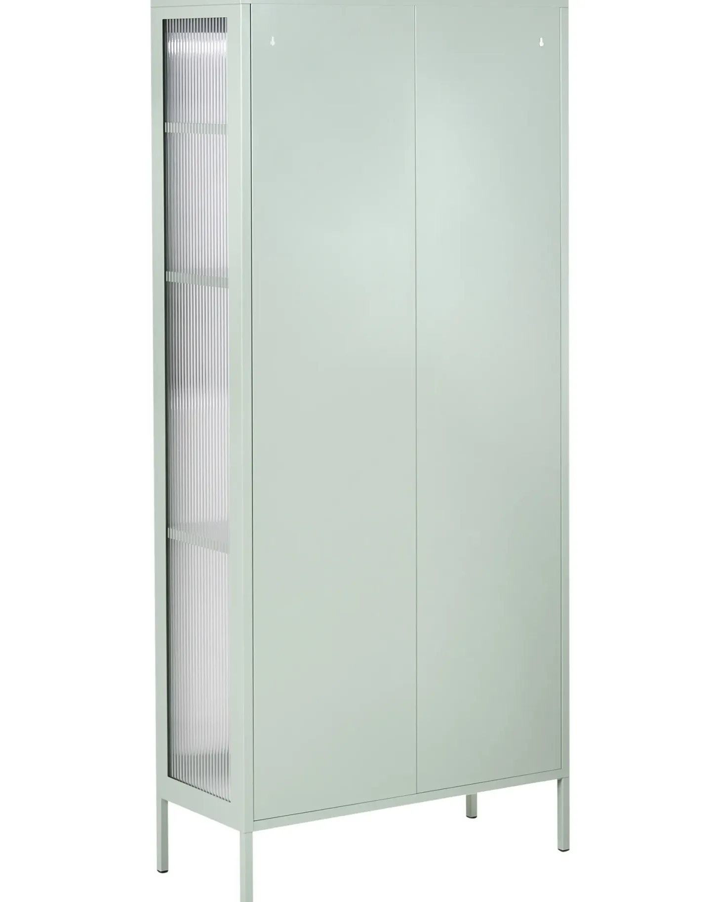 Glas vitrineskab GLEORA Metal Mintgrøn