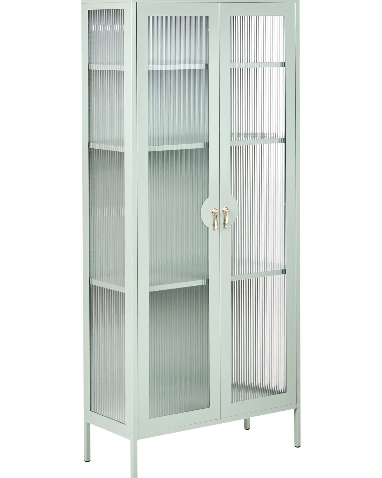 Glas vitrineskab GLEORA Metal Mintgrøn
