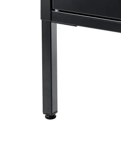 Glas vitrineskab HARTY Metal 80 cm Sort