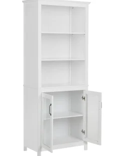 Glas vitrineskab LUSBY 75 cm Hvid