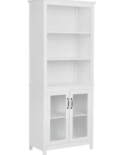 Glas vitrineskab LUSBY 75 cm Hvid