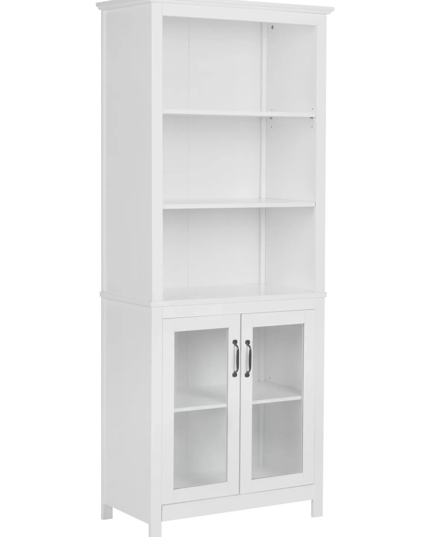 Glas vitrineskab LUSBY 75 cm Hvid