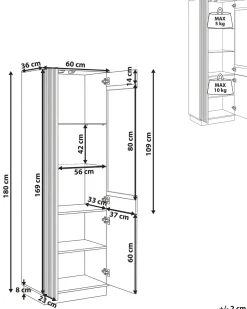 Glas vitrineskab MANAIA 60 cm Brun