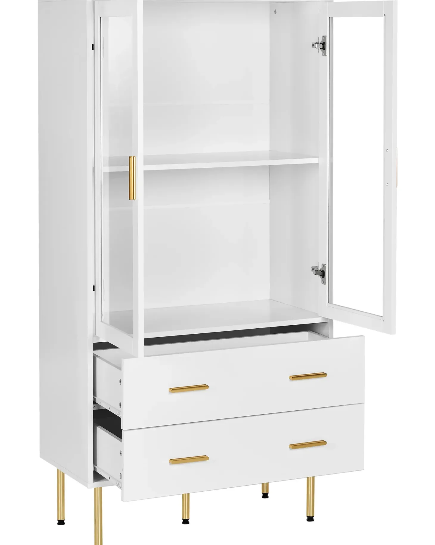 Glas vitrineskab MILORA 80 cm Hvid
