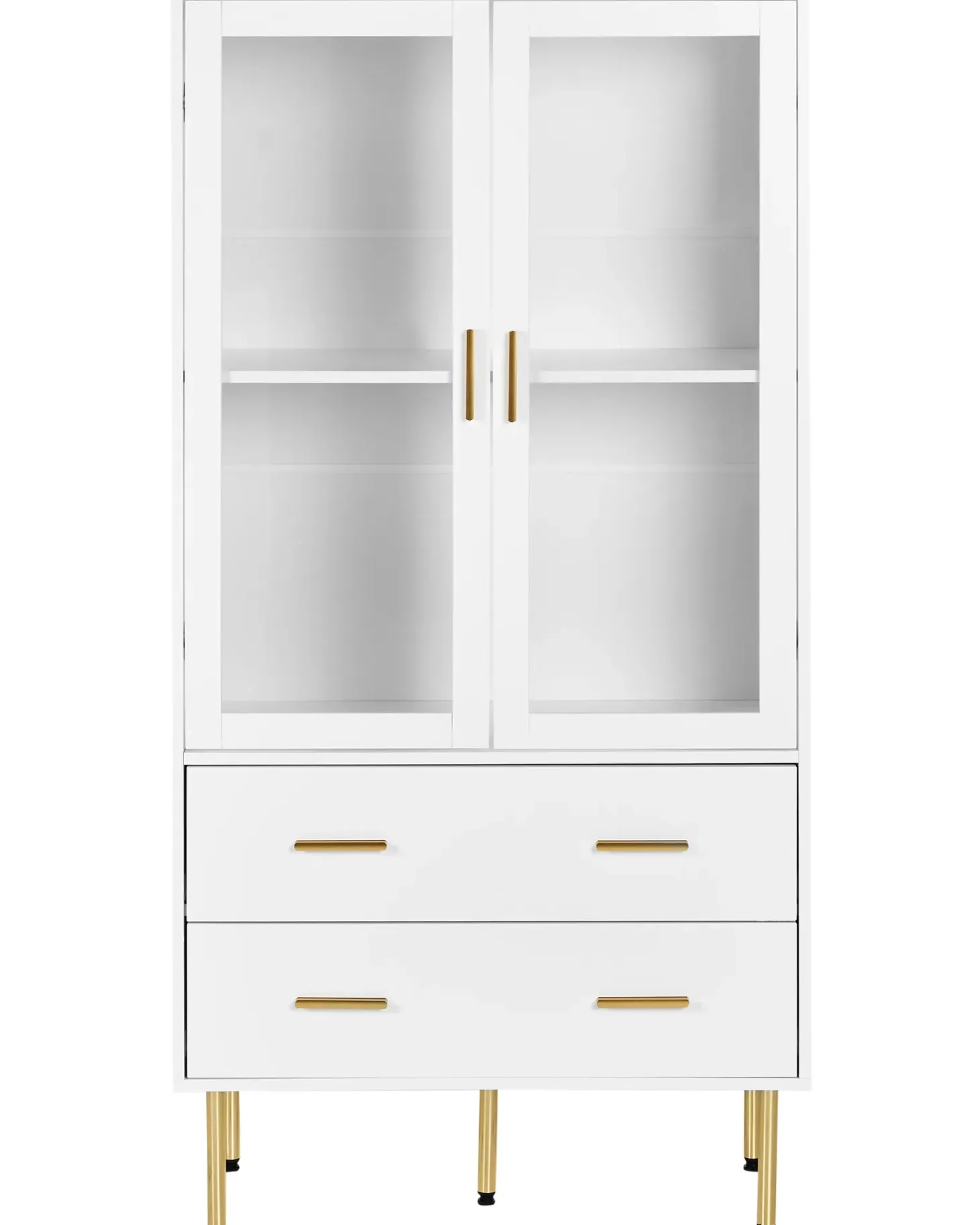 Glas vitrineskab MILORA 80 cm Hvid