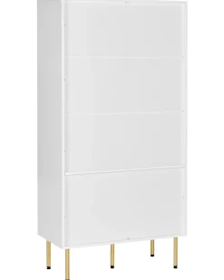 Glas vitrineskab MILORA 80 cm Hvid