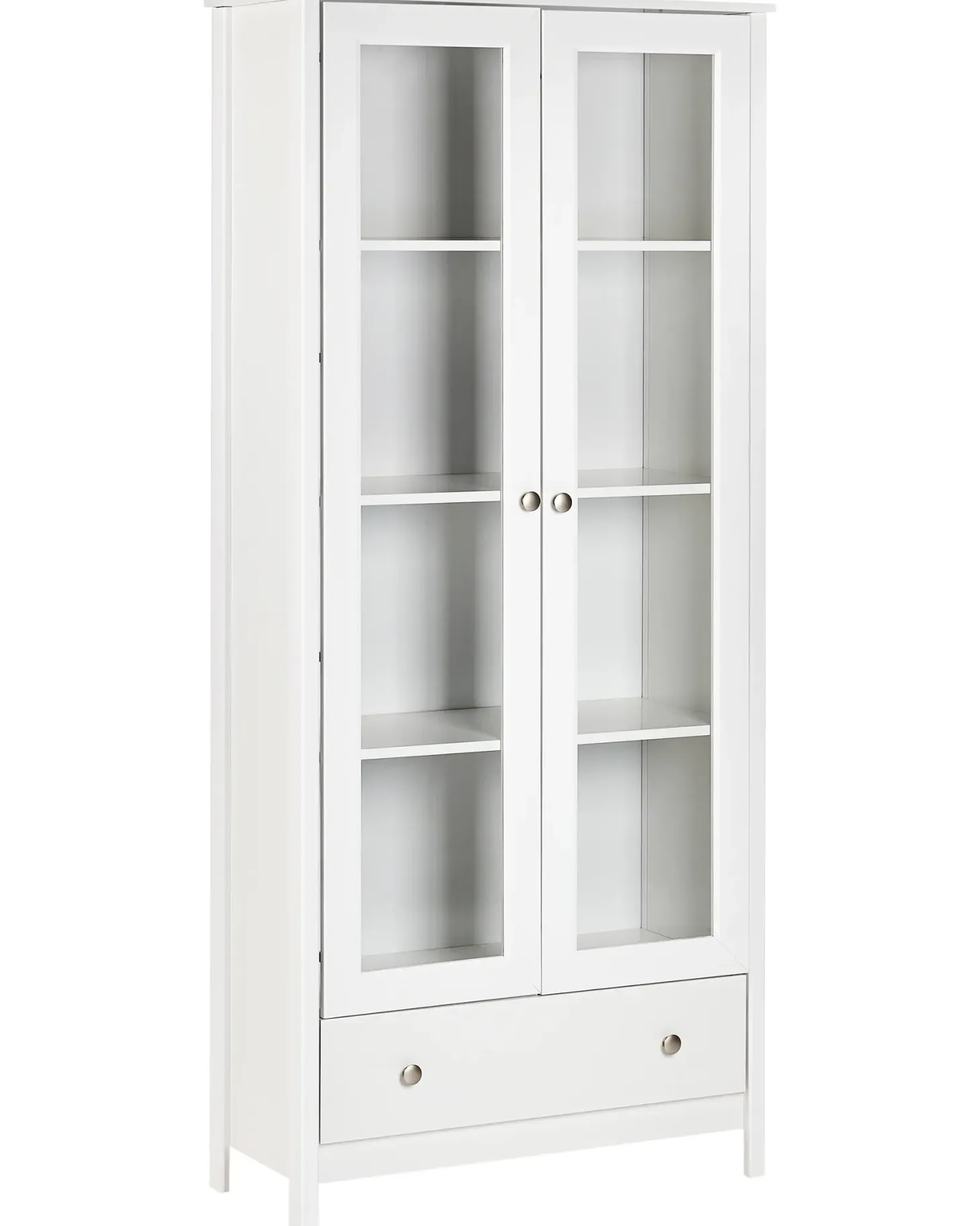 Glas vitrineskab NORNALUP 80 cm Hvid