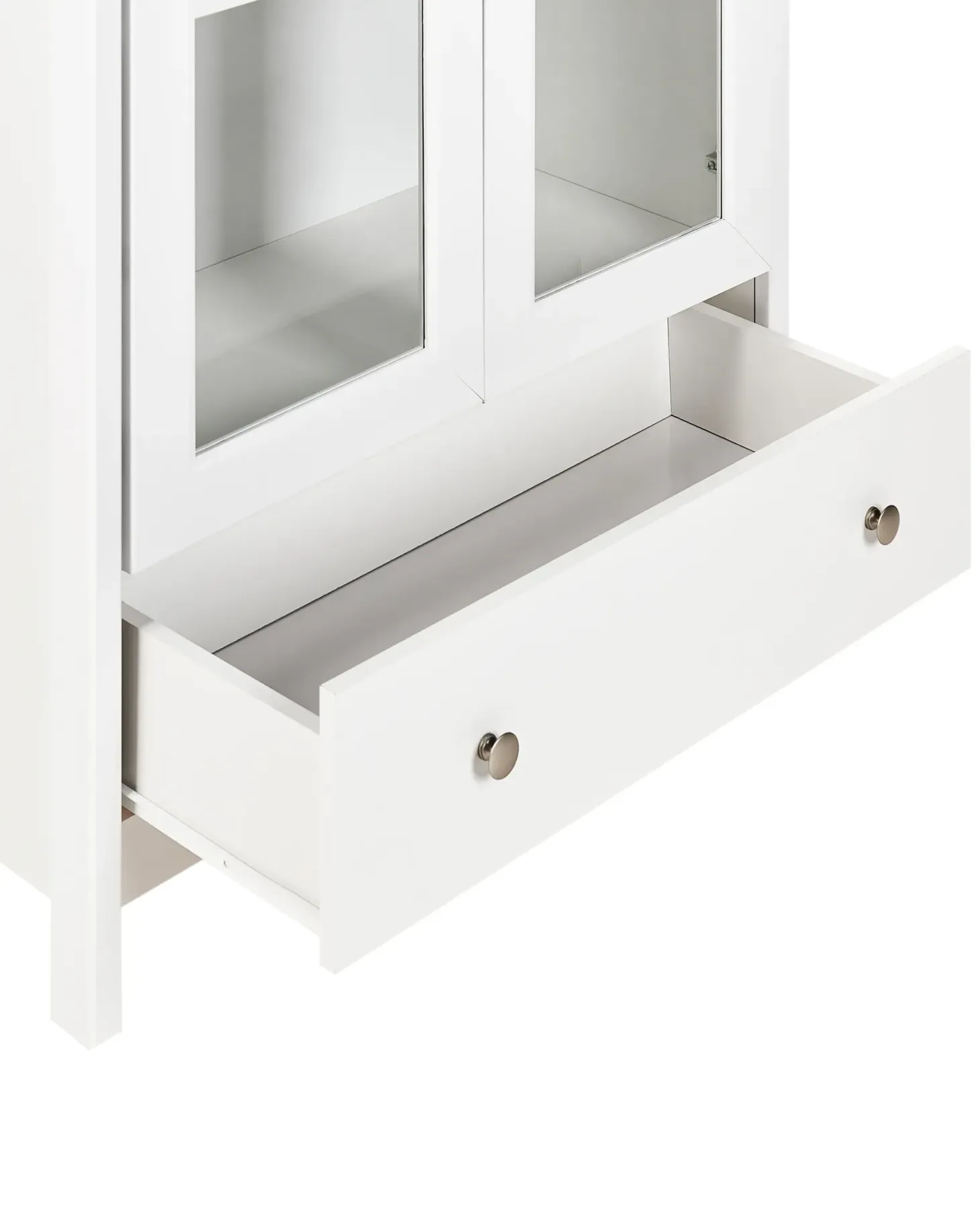 Glas vitrineskab NORNALUP 80 cm Hvid