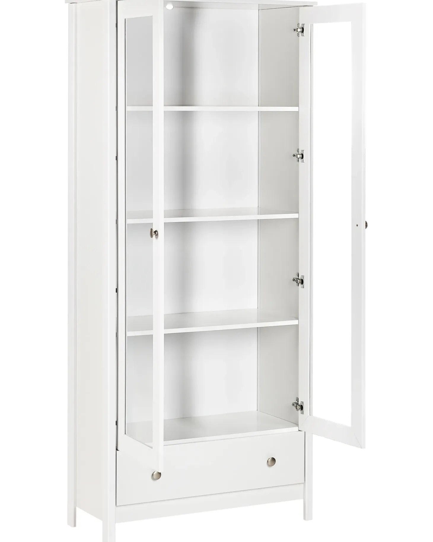 Glas vitrineskab NORNALUP 80 cm Hvid