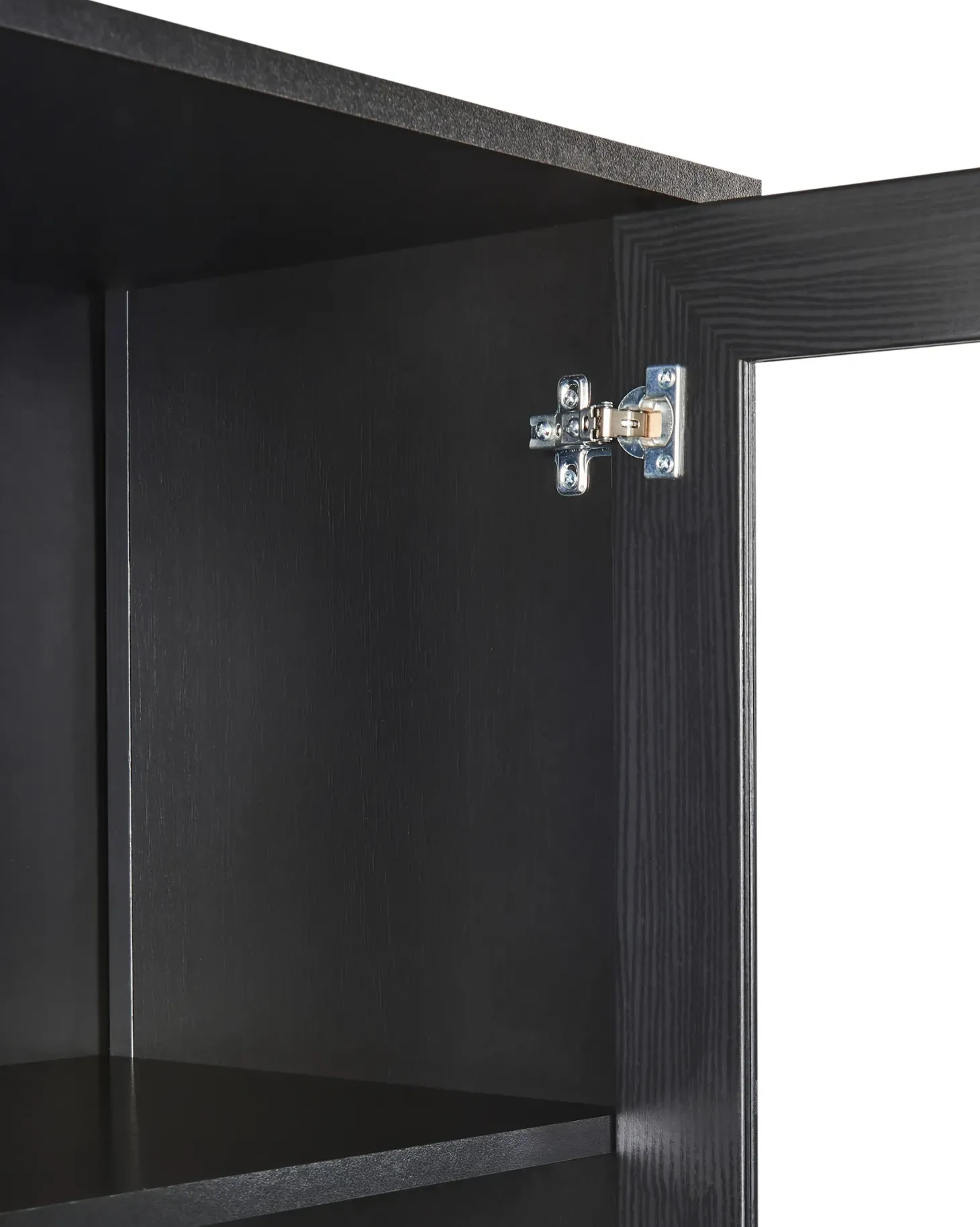 Glas vitrineskab NORNALUP 80 cm Sort