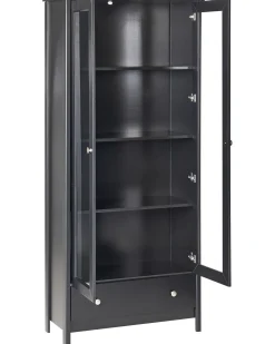 Glas vitrineskab NORNALUP 80 cm Sort