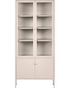 Glas vitrineskab OXTED Metal 80 cm Beige