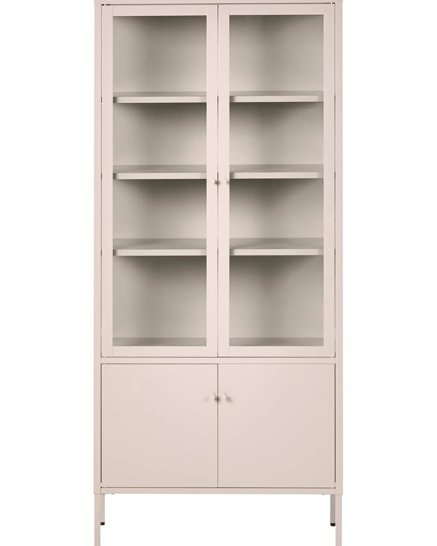 Glas vitrineskab OXTED Metal 80 cm Beige