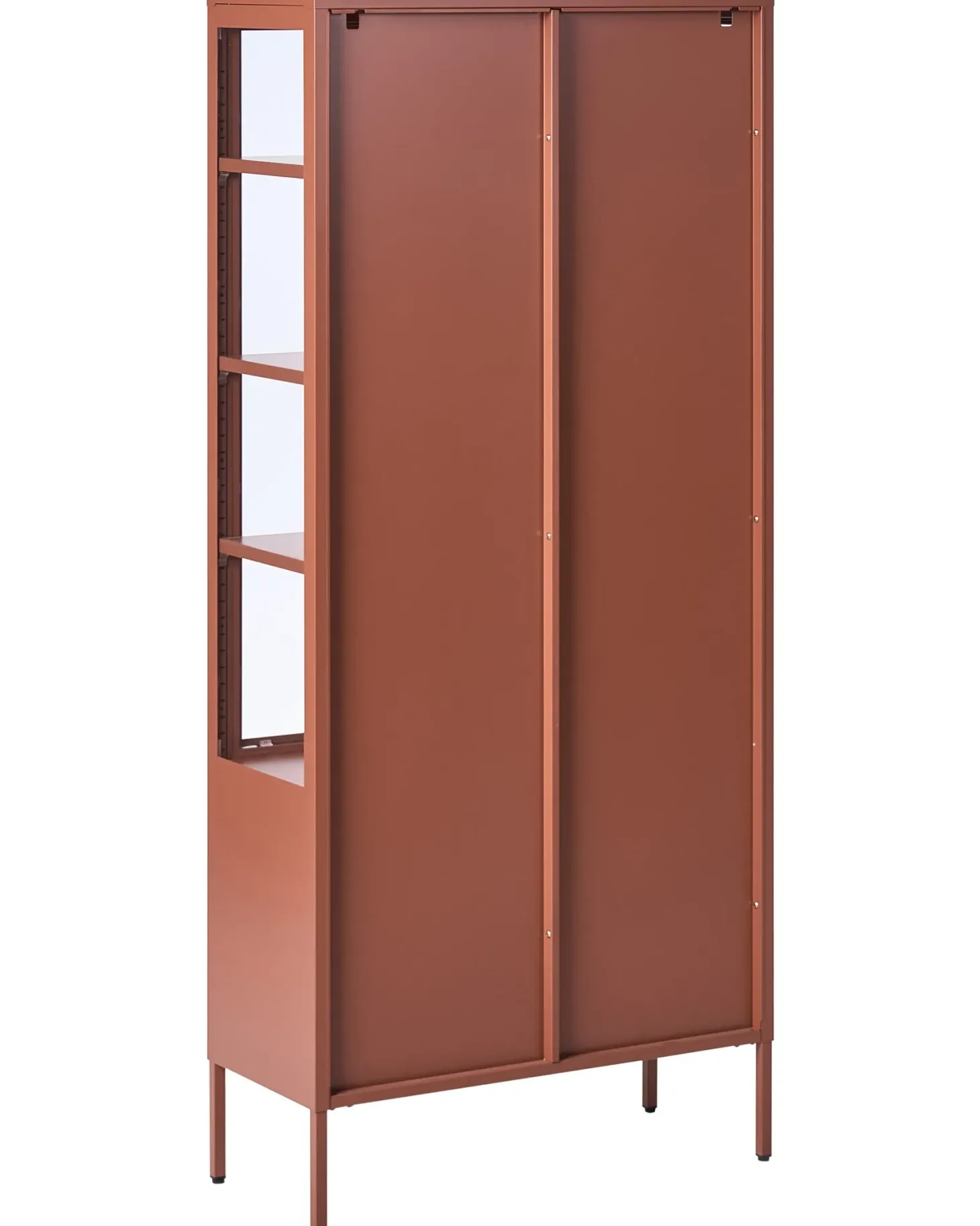 Glas vitrineskab OXTED Metal 80 cm Guldbrun