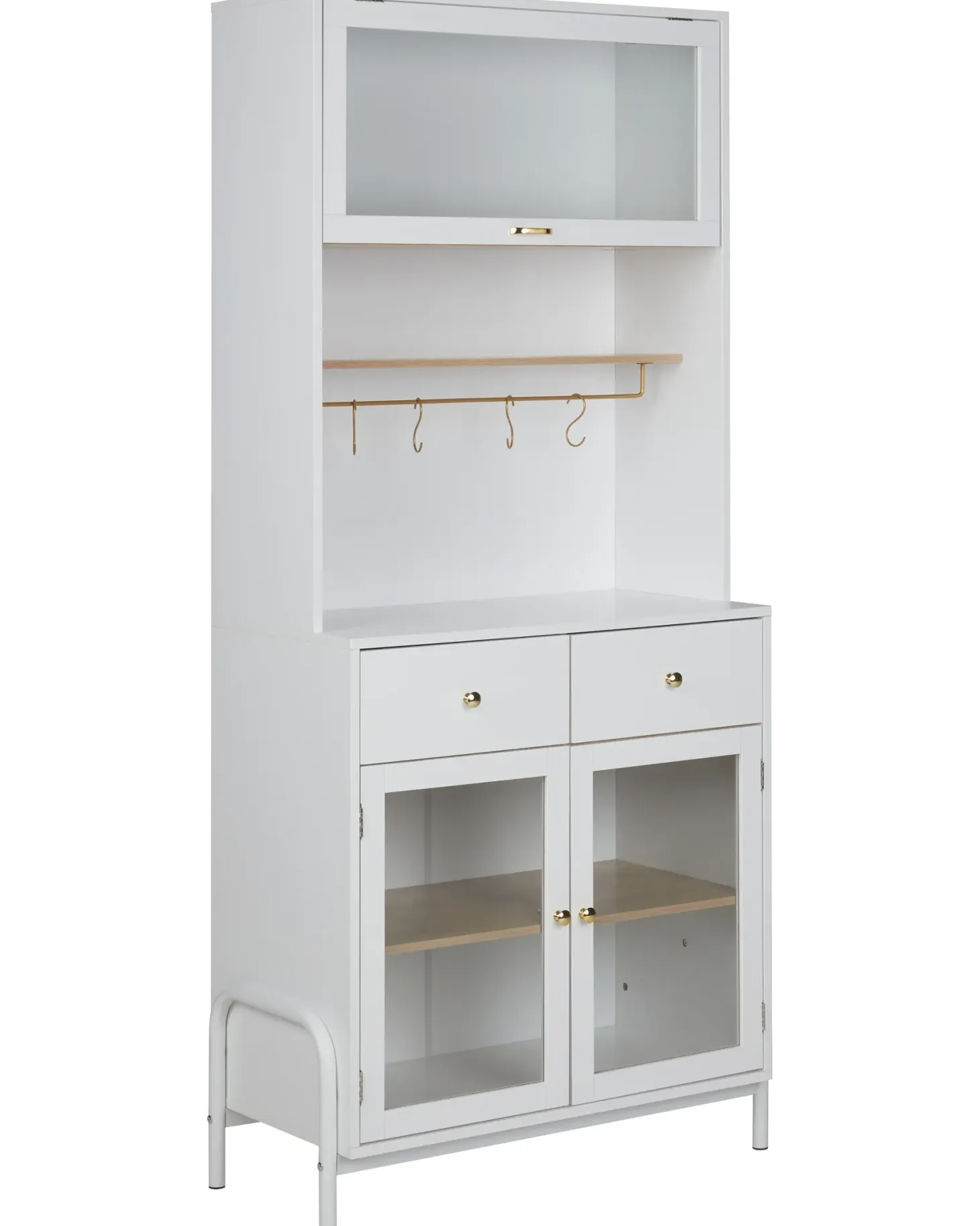 Glas vitrineskab PARLIN 82 cm Hvid