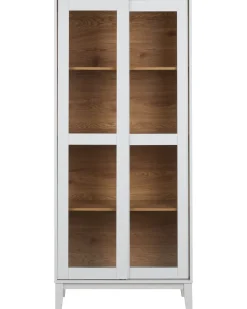 Glas vitrineskab RUMSON 80 cm Hvid