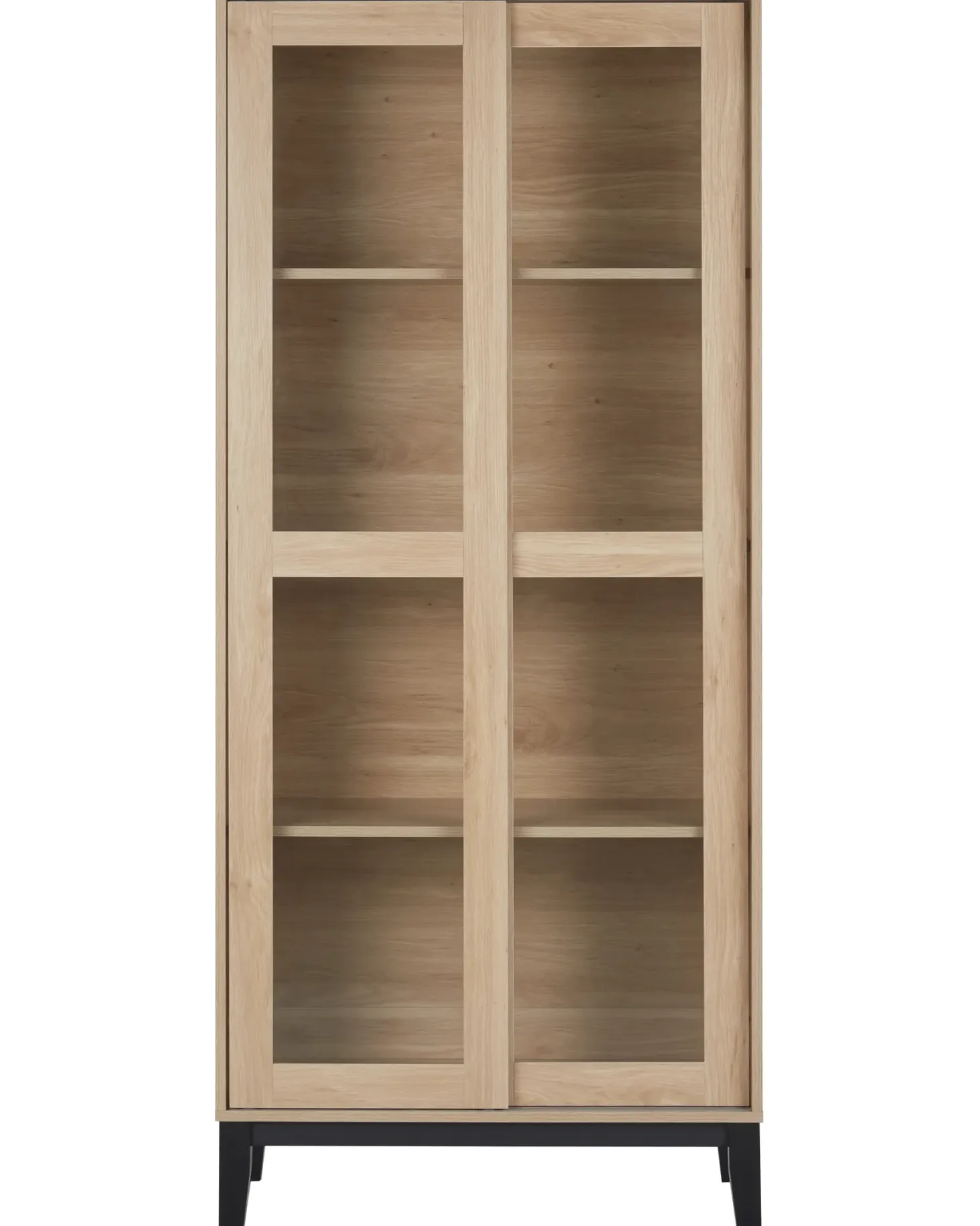 Glas vitrineskab RUMSON 80 cm Lysebrun