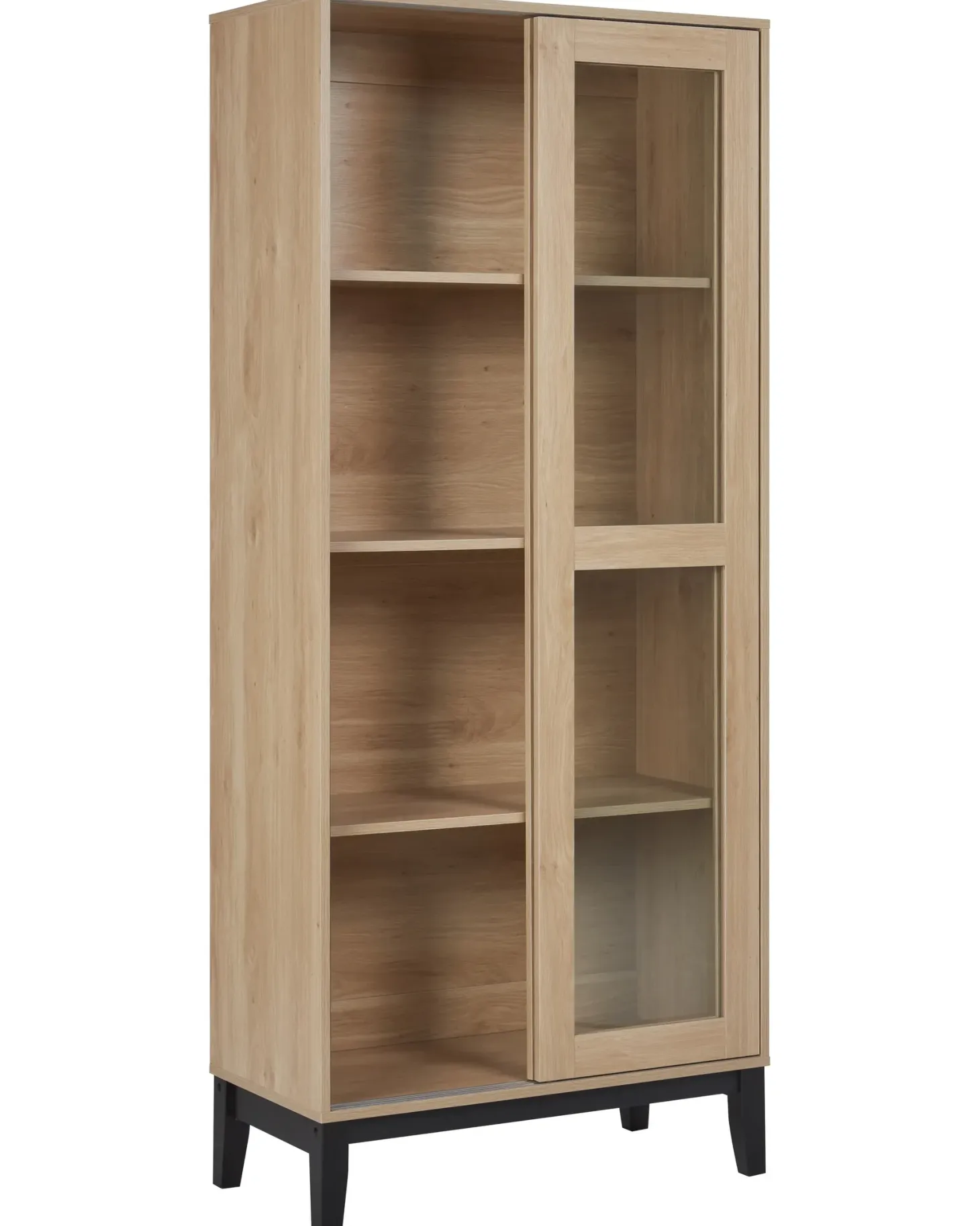 Glas vitrineskab RUMSON 80 cm Lysebrun