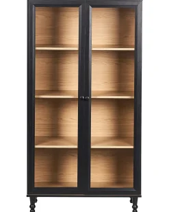 Glas vitrineskab TINGLEDALE 80 cm Sort