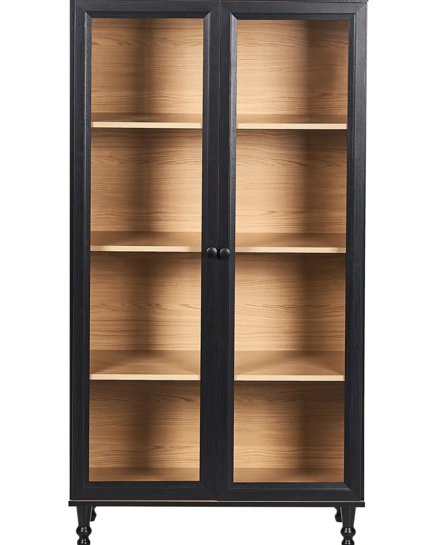 Glas vitrineskab TINGLEDALE 80 cm Sort