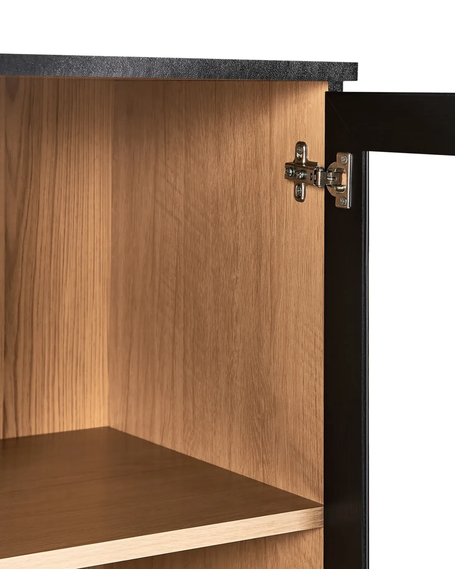 Glas vitrineskab TINGLEDALE 80 cm Sort