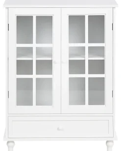 Glas vitrine skænk CARLET 71 cm Hvid