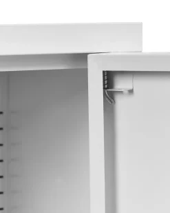Glas vitrine skænk ESHOLT Metal 80 cm Hvid