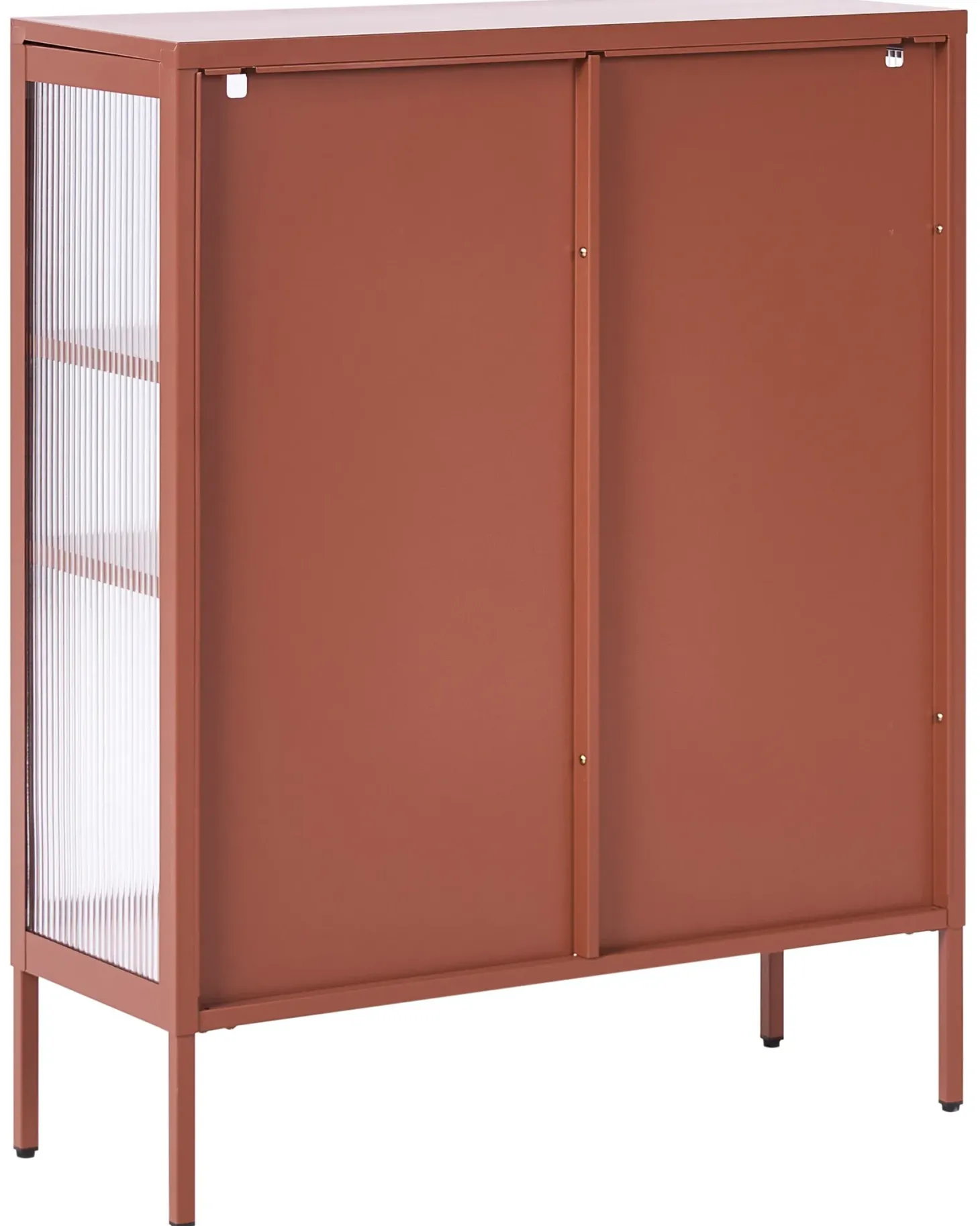 Glas vitrine skænk LERRYN Metal 90 cm Guldbrun