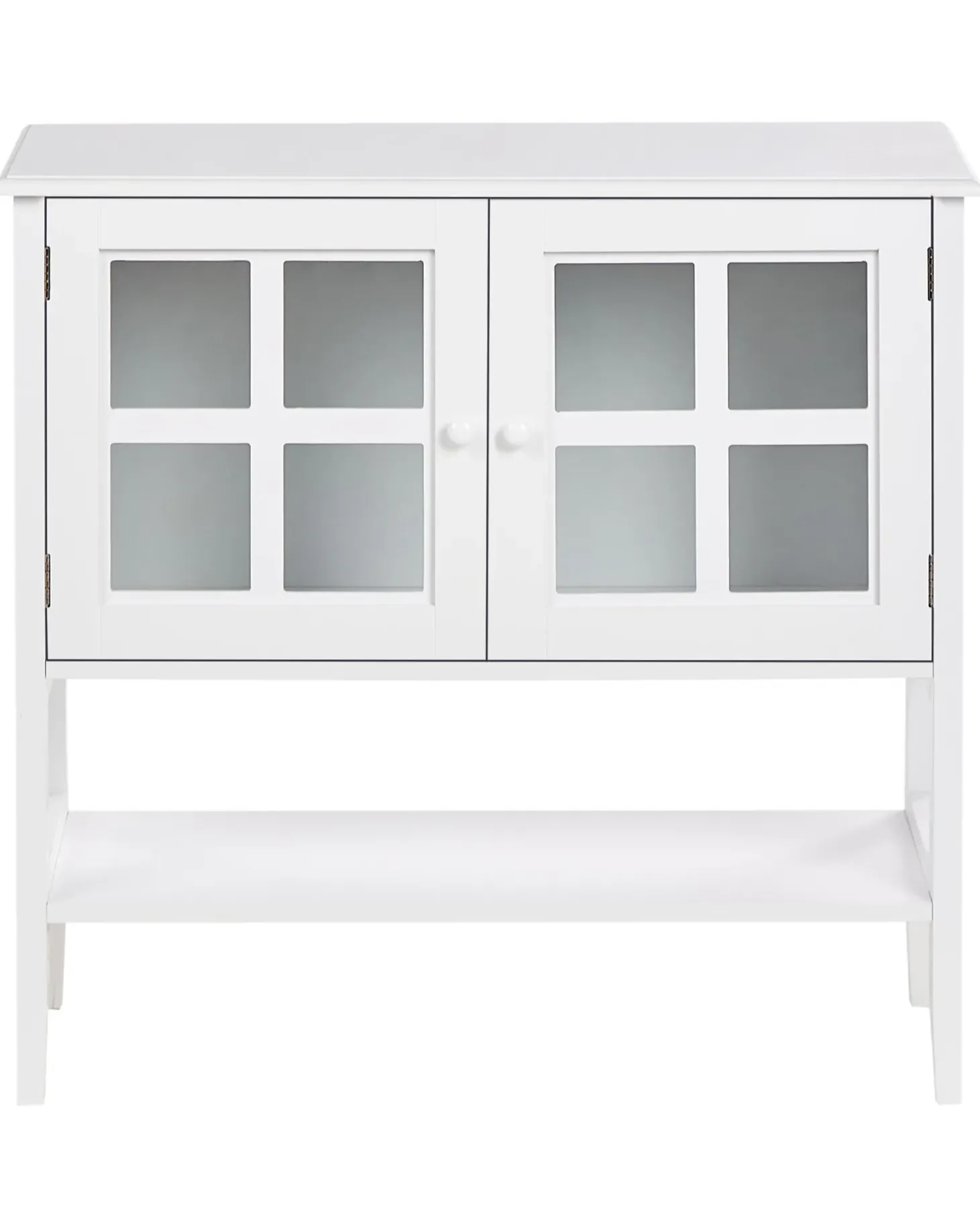 Glas vitrine skænk Med hylde INLET 80 cm Hvid