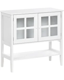 Glas vitrine skænk Med hylde INLET 80 cm Hvid