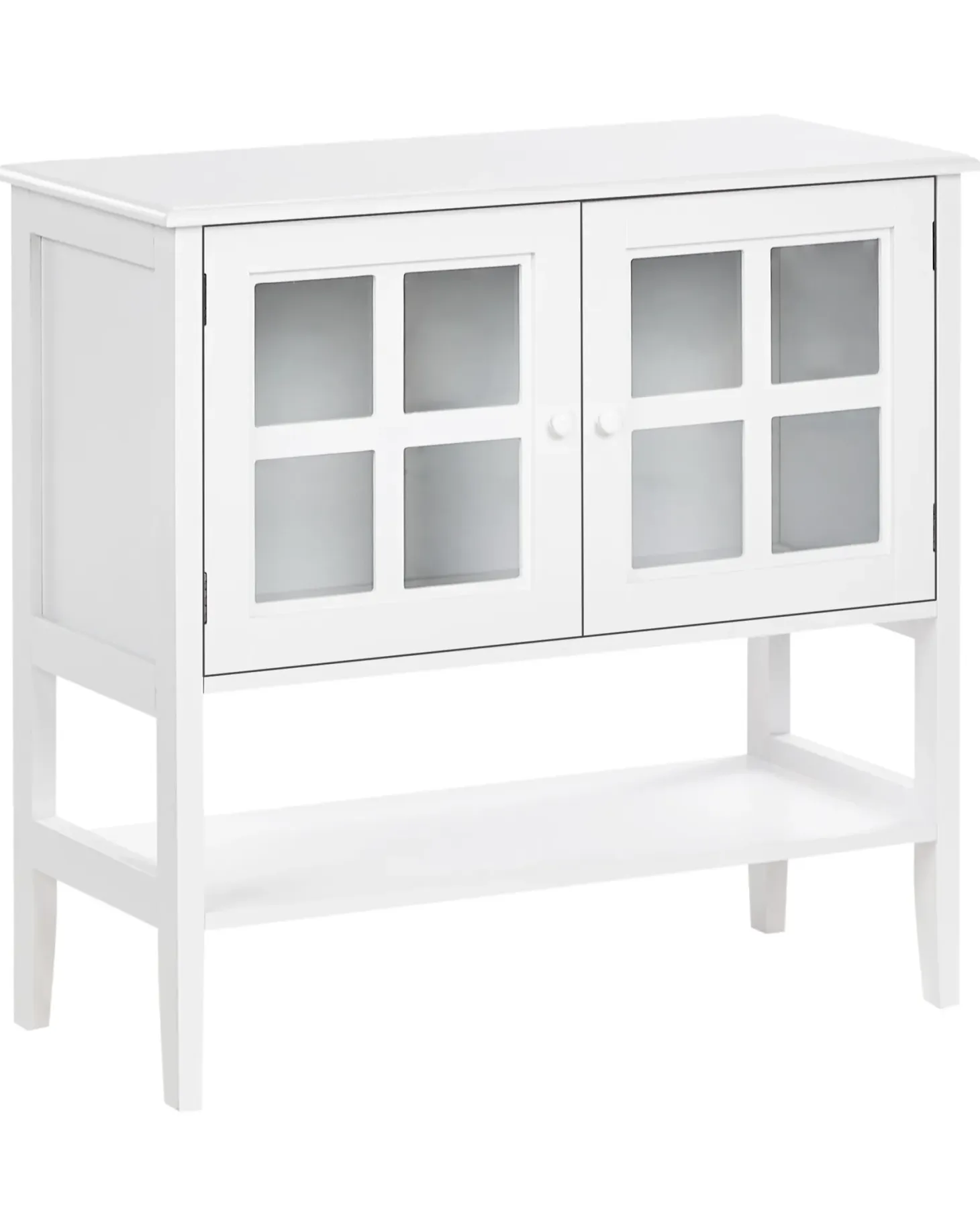 Glas vitrine skænk Med hylde INLET 80 cm Hvid