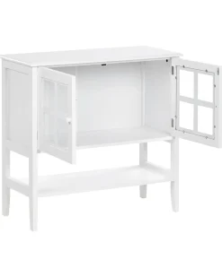 Glas vitrine skænk Med hylde INLET 80 cm Hvid
