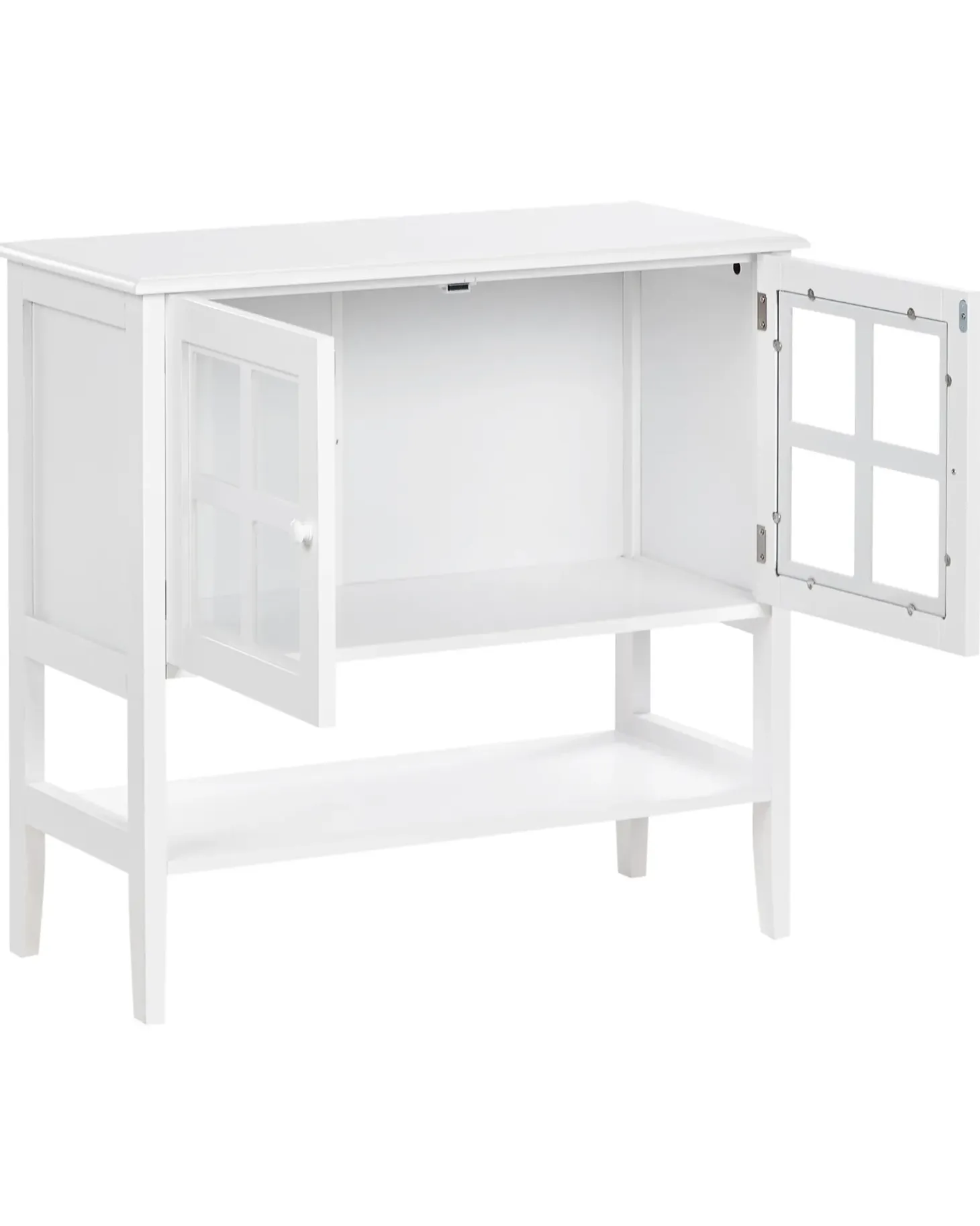 Glas vitrine skænk Med hylde INLET 80 cm Hvid