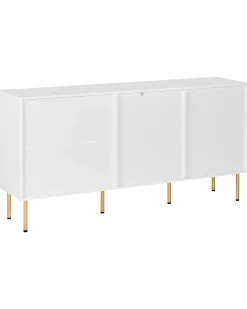 Glas vitrine skænk MILORA 160 cm Hvid