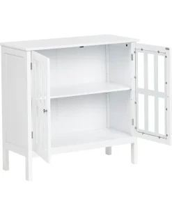 Glas vitrine skænk MIRAM 80 cm Hvid