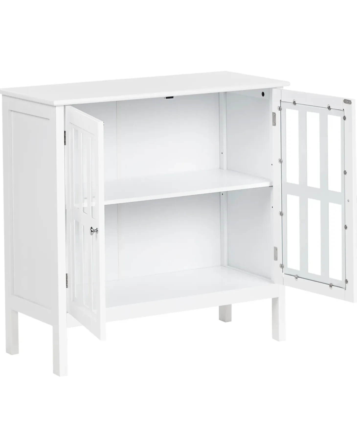 Glas vitrine skænk MIRAM 80 cm Hvid