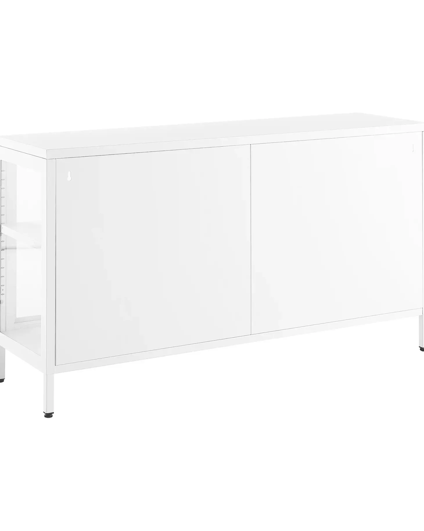Glas vitrine skænk NEWPORT Metal 115 cm Hvid