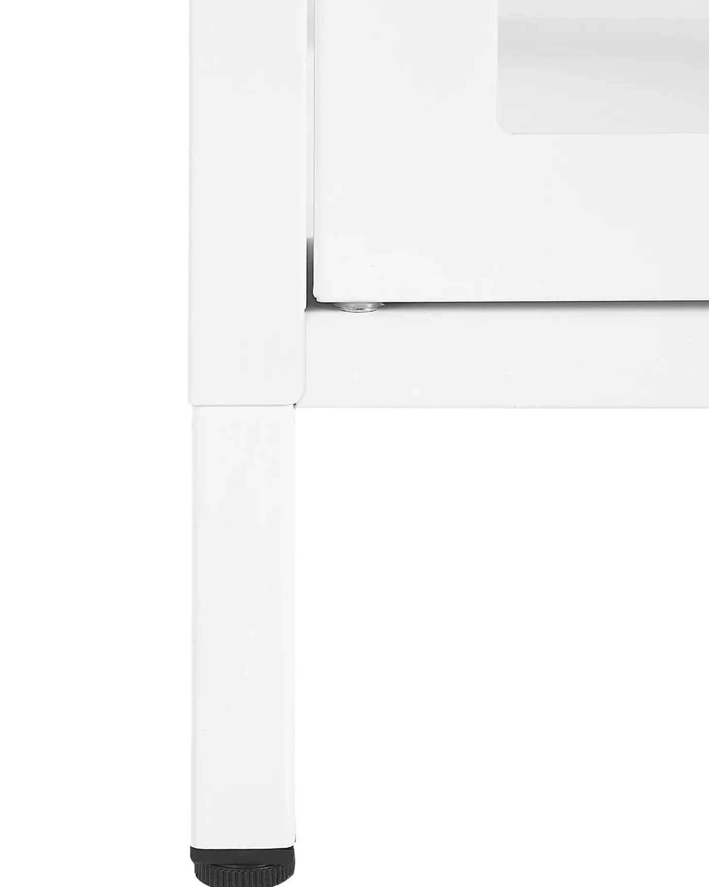 Glas vitrine skænk NEWPORT Metal 115 cm Hvid