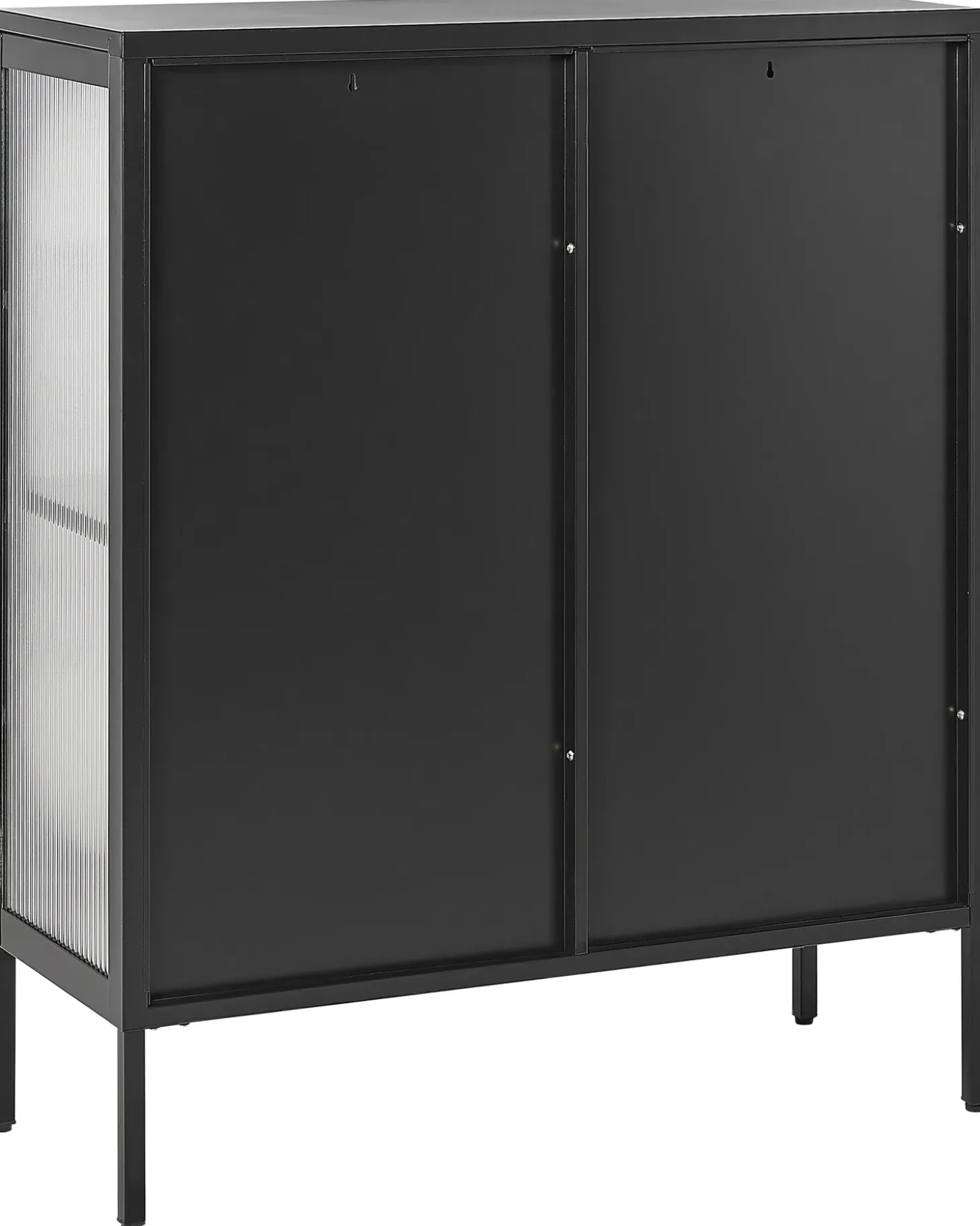 Glas vitrine skænk SARRE Metal 90 cm Sort