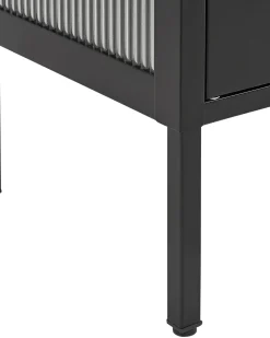 Glas vitrine skænk SARRE Metal 90 cm Sort