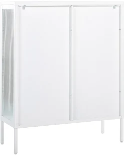 Glas vitrine skænk SARRE Metal 90 cm Hvid