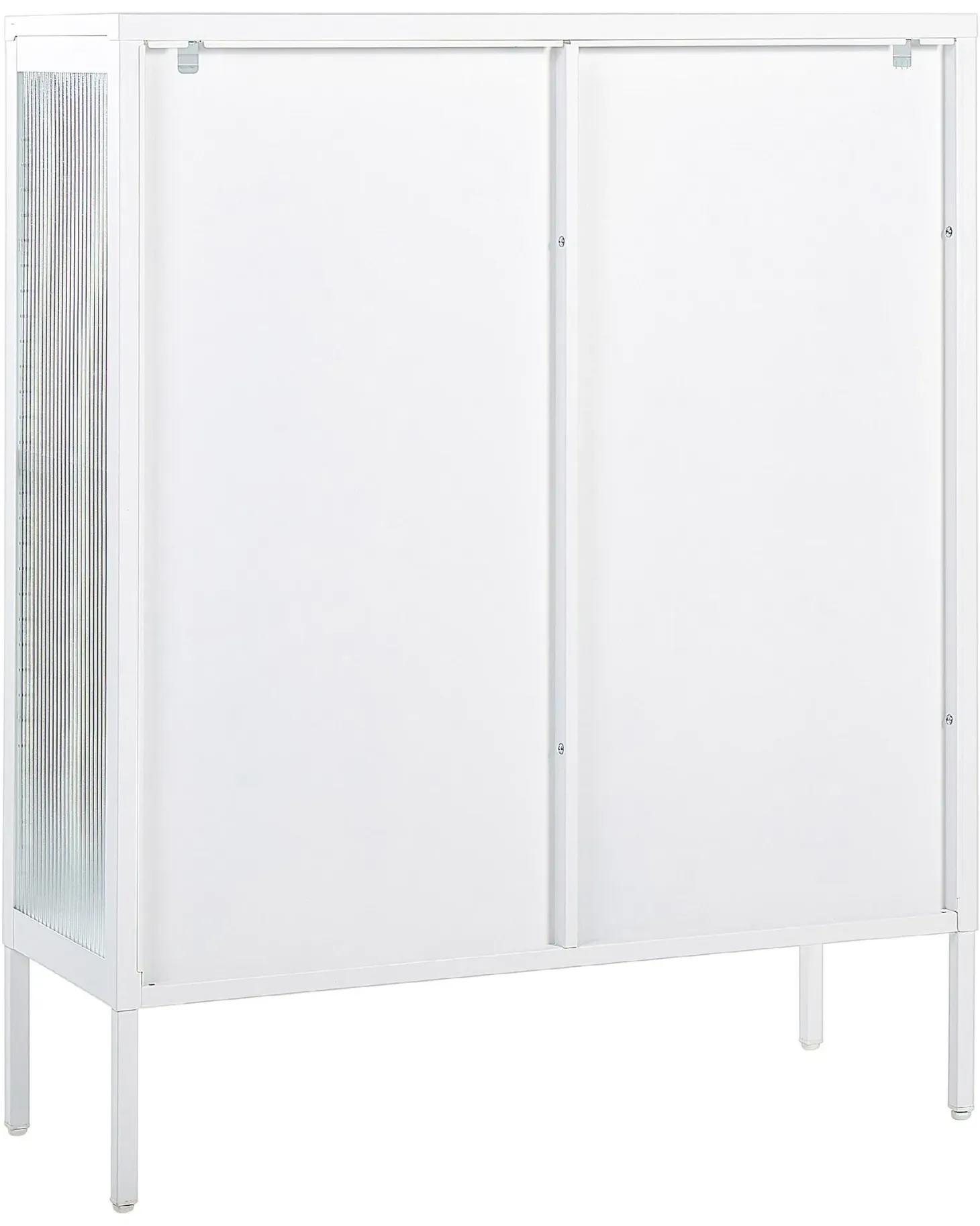 Glas vitrine skænk SARRE Metal 90 cm Hvid