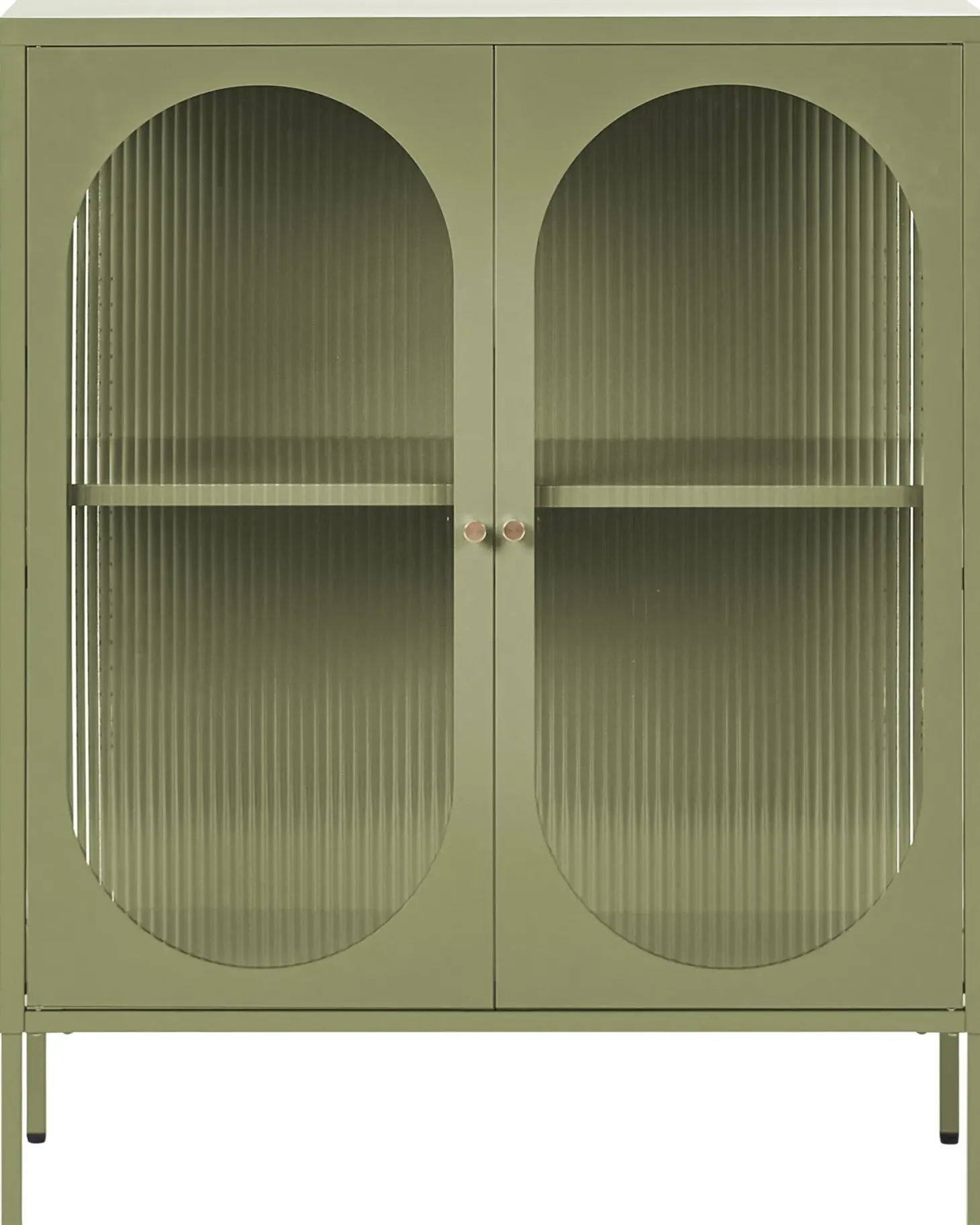 Glas vitrine skænk SARRE Metal 90 cm Grøn