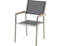GROSSETO 8 personers Havemøbelsæt Sort/grå Granit Trippelplade Flammet