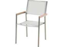 GROSSETO 6 personers Havemøbelsæt Grå/hvid Granit Trippelplade Poleret