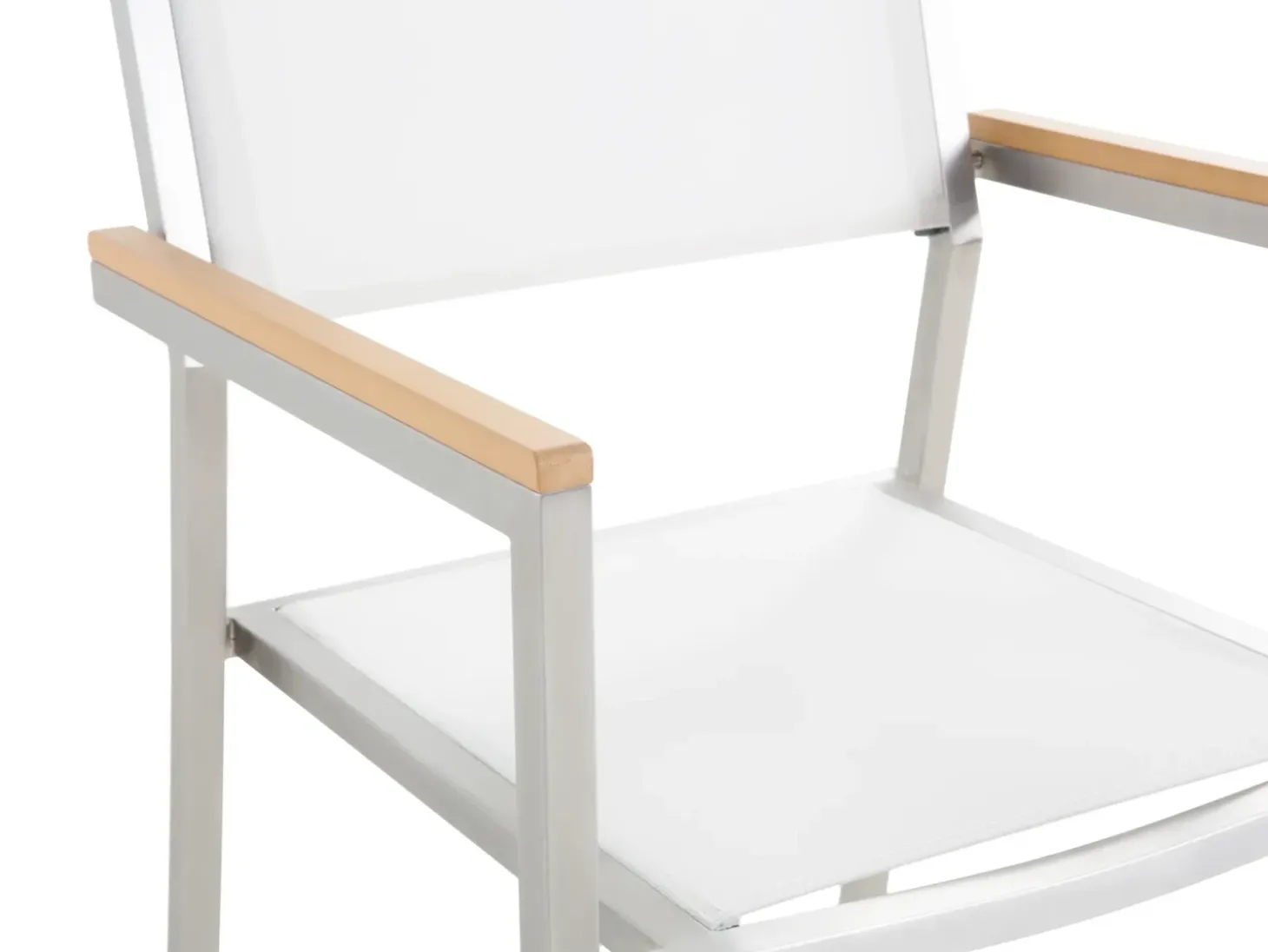 GROSSETO 6 personers Havemøbelsæt Sort/hvid Granit Trippelplade Poleret